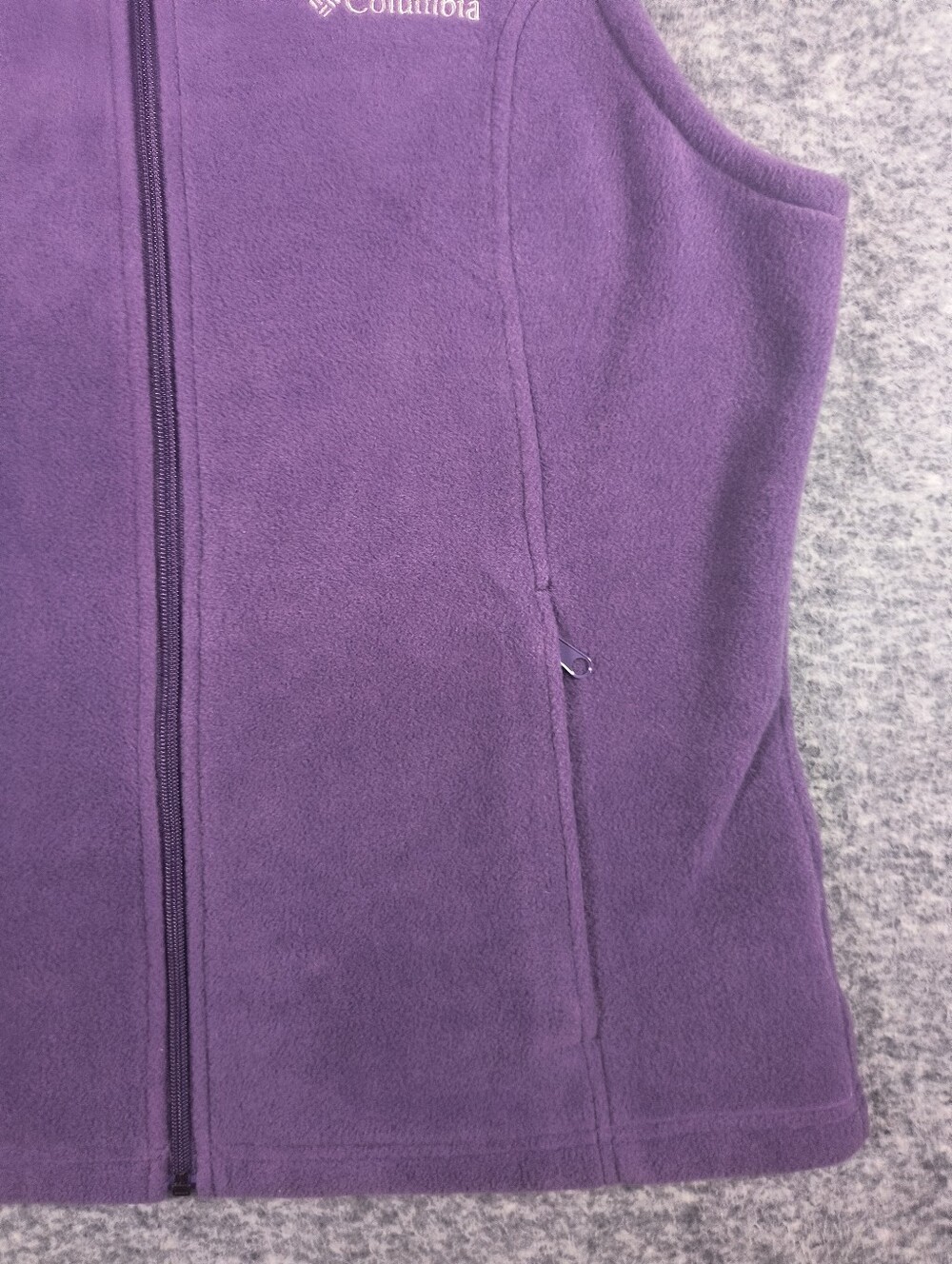 Columbia fleece zip vest, purple, women's large - Picture 8 of 15